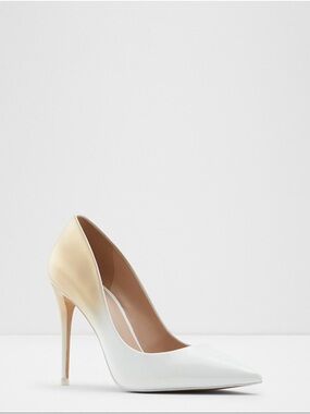 ALDO Stessy White Patent Pointed-Toe High Heel Pumps